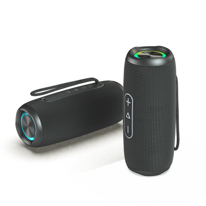 IPX6 Waterproof TWS Portable Bluetooth 5.3 Speaker with Colorful LED Lights & Carry Strap