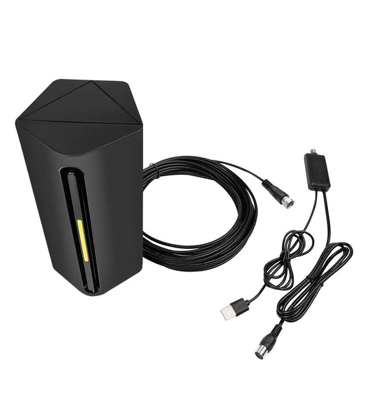 High Gain Waterproof Indoor & Outdoor Digital HD TV Antenna with USB Powered Signal Booster for 4K 1080P DVB-T2