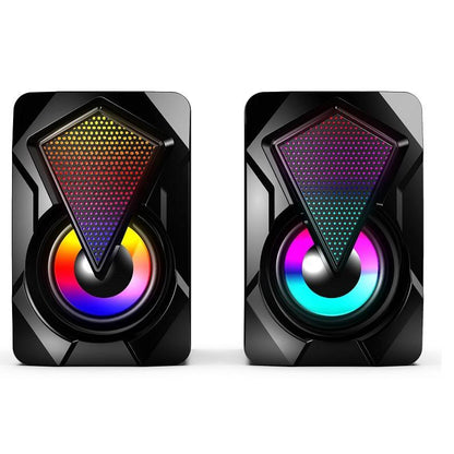 2.0 Channel USB Powered RGB Gaming Dual Speakers with Dynamic LED Ambient Lighting