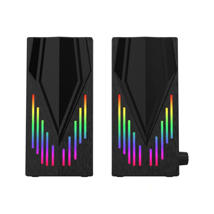 USB Powered 2.0 RGB Vertical Gaming Speakers with Boosted Bass & Remote Control