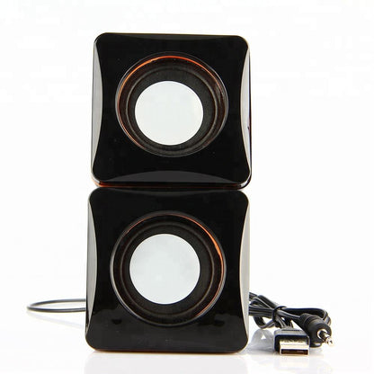 Dual 2W USB Powered Mini Stereo Computer Speakers with Built-in Amp & Multi Playback Support